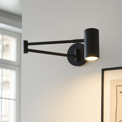 Moderní nástěnné bodové světlo černé, Elena