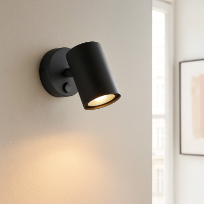 Moderní nástěnné bodové světlo černé, Elena, s vypínačem