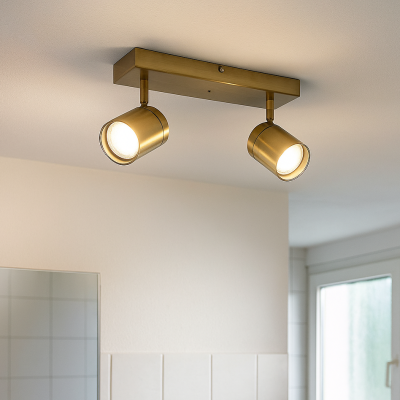 Moderní stropní světlo do koupelny mosazné, Ciara, IP44