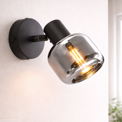 Moderní nástěnné bodové světlo černé, Craig, s vypínačem