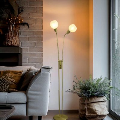 Designová stojací lampa bílá, Ayleen, s vypínačem