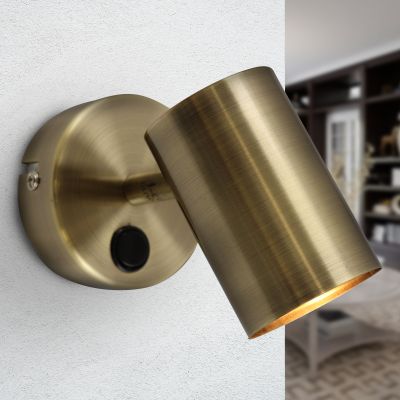 Moderní nástěnné světlo bronzové, Elena, s vypínačem