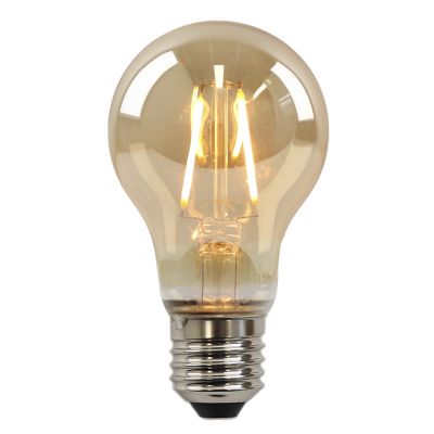 Stmívatelná LED žárovka E27 Olucia s vláknem Yona, jantarová, A60, 2W, 2200K