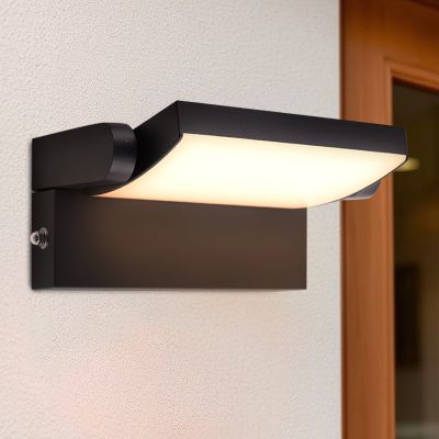 Moderní venkovní nástěnné světlo se soumrakovým čidlem černé, Alet, 12,5W, LED 3000 K, IP54