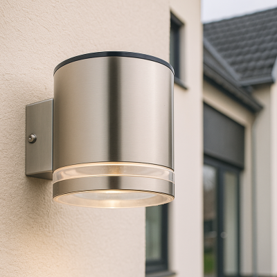 Moderní solární venkovní nástěnné světlo chromové, Tommy, 1W, LED 2700 K, IP54