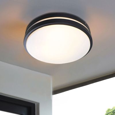 Plastové venkovní stropní světlo se senzorem pohybu černé, James, IP44