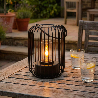 Moderní venkovní stolní lampa černá, Enya, IP44