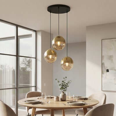 Designové závěsné světlo jantarové, Nalini