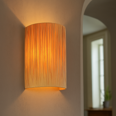 Rustikální nástěnné světlo hnědé, Daisy, s vypínačem