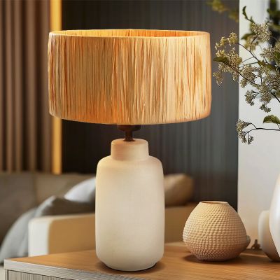 Rustikální stolní lampa hnědá, Daisy, s vypínačem