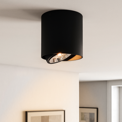 Moderní přisazené stropní svítidlo černé, Mario