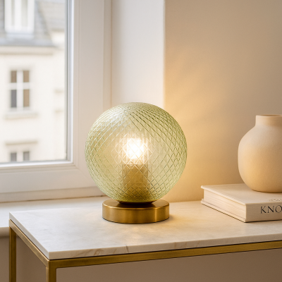 Retro stolní lampa zelená, Johnson, s vypínačem