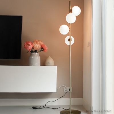Designová stojací lampa bílá, Remo, s vypínačem