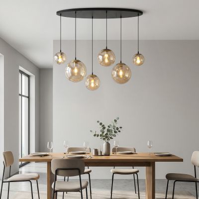 Designové závěsné světlo jantarové, Dolf