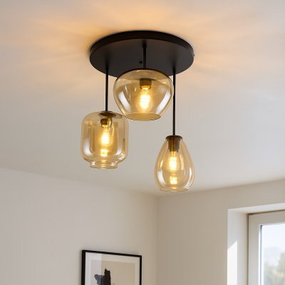 Moderní stropní svítidlo jantarové, Caia