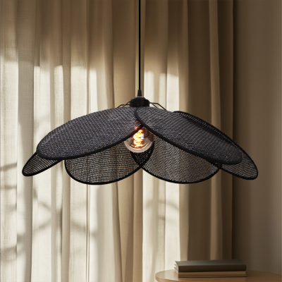 Ratanové závěsné světlo černé, Rowen