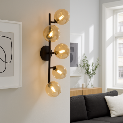 Designové nástěnné světlo jantarové, Remo