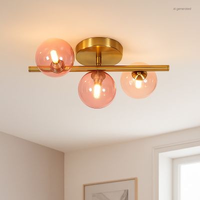 Designové stropní svítidlo mosazné, Remo