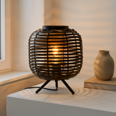 Industriální stolní lampa černá, Pinar, s vypínačem