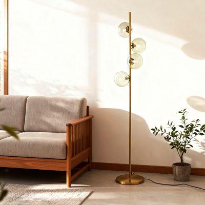 Designová stojací lampa zelená, Remo, s vypínačem