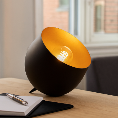 Moderní stolní lampa černá, Whitney, s vypínačem