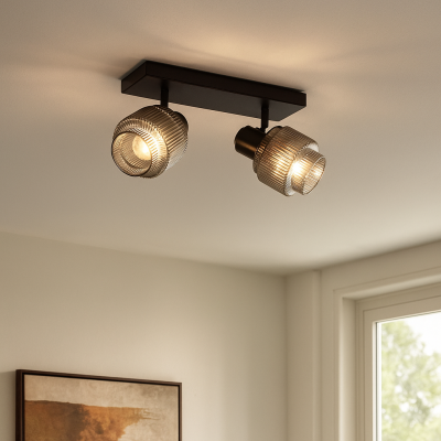 Retro stropní bodové světlo šedé, Paris