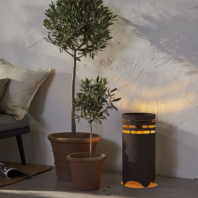 Plastová venkovní stolní lampa hnědá, Aidan, 0,3W, LED 3000 K, IP44