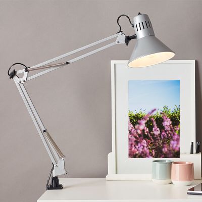 Kovové světlo s klipem šedé, Katharina, s vypínačem