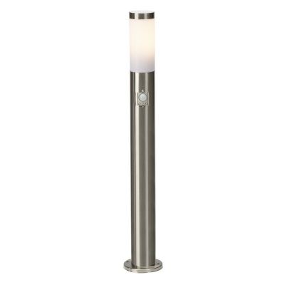 Plastová venkovní lampa stojací se senzorem pohybu chromová, Tom, IP44