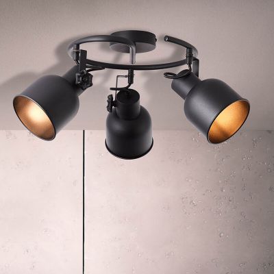 Industriální stropní bodové světlo černé, Shiva