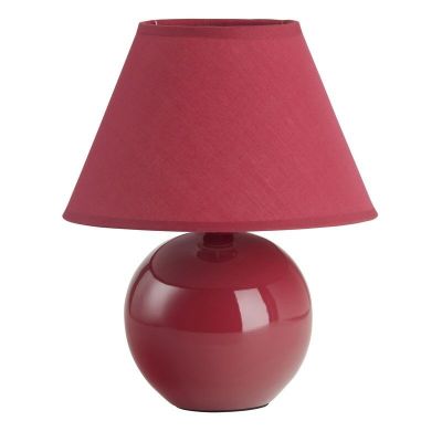 Keramická stolní lampa červená, Pilar, s vypínačem