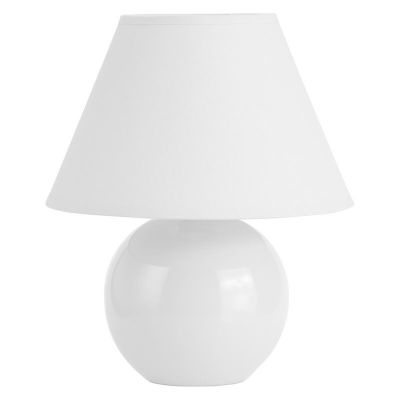 Keramická stolní lampa bílá, Pilar, s vypínačem