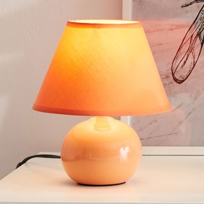 Keramická stolní lampa oranžová, Pilar, s vypínačem