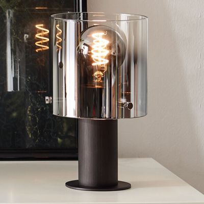 Designová stolní lampa hnědá, Nour, s vypínačem