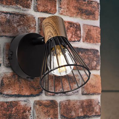 Moderní nástěnné světlo hnědé, Floor, s vypínačem