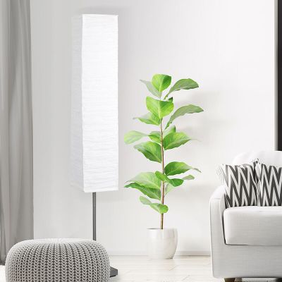 Papírová stojací lampa bílá, Octavio, s vypínačem
