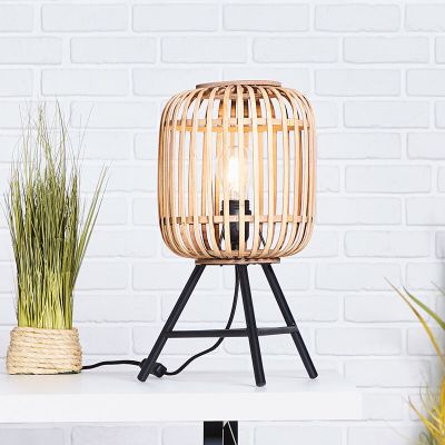 Industriální stolní lampa hnědá, Brain, s vypínačem