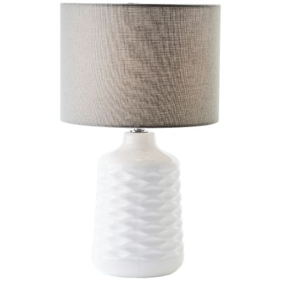 Retro stolní lampa bílá, Roelf, s vypínačem
