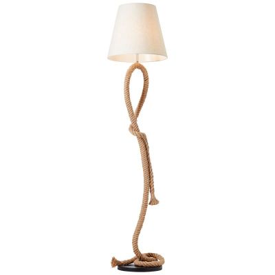 Rustikální stojací lampa bílá, Boyke, s vypínačem