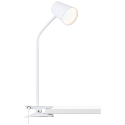 Plastová lampa s klipem bílá, Musab, 7W, LED 3000 K, s 3stupňovým stmíváním