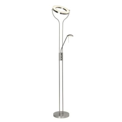 Designová stojací čtecí lampa chromová, Izabela, 18W, LED 3000 K, s vypínačem
