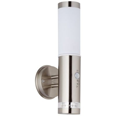 Plastové venkovní nástěnné světlo se senzorem pohybu chromové, Sage, 4W, LED 3000 K, IP44