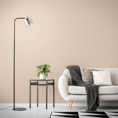 Moderní stojací lampa šedá, Serkan, s vypínačem