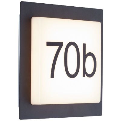 Hliníkové osvětlené číslo domu černé, Nurcan, 9W, LED 3000 K, IP44