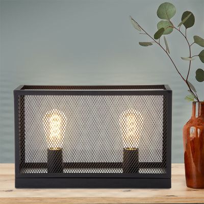 Industriální stolní lampa černá, Esperanza, s vypínačem