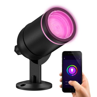 Hliníkové venkovní chytré světlo černé, Halo, 4W, LED RGBW, IP54