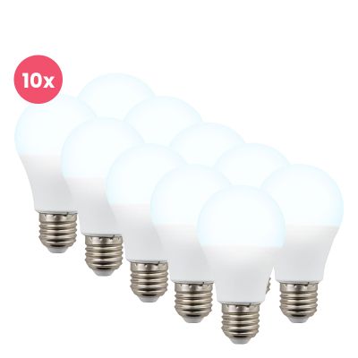 Balení 10 ks LED žárovek Lagiba E27, Bradley, A60, 7W, 6500K