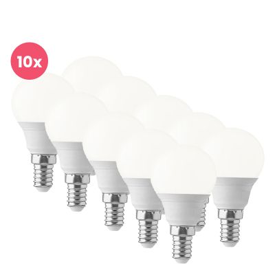 Balení 10 ks LED žárovek E14 Lasco, P45, 3W, 3000K