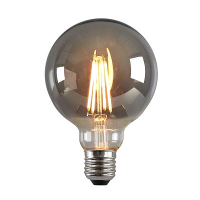 Stmívatelná LED žárovka E27 Olucia, G95, 5W, kouřové sklo, 2200k