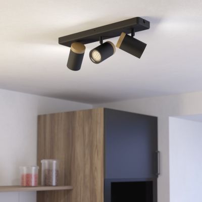 Ocelové moderní nástěnné bodové světlo černé, Conradus, IP44